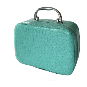 custom Suitcase Gift Box pu leather Cardboard mini paper handle jewelry make up mirror suitcase box