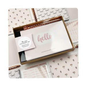 Custom Luxury Hardcover Mini Stationery Gift Set With Gold Foil Stickers