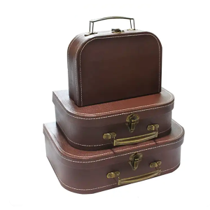 Custom Suitcase Children Gift Cardboard set boxes paper gift box handle vintage Suitcase Box