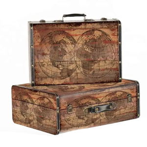 Children Cardboard gift Paper Suitcase flower box Handle mini suitcase box