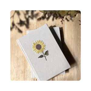 Personalized Logo Cute Gray Flower Lace Notebook Original Fabric Journal A5 A6 Handmade Notebook