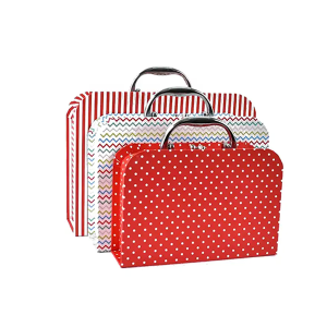 Kraft Cardboard Storage Suitcase Box Wholesale Handle Paperboard Suitcase Gift Box