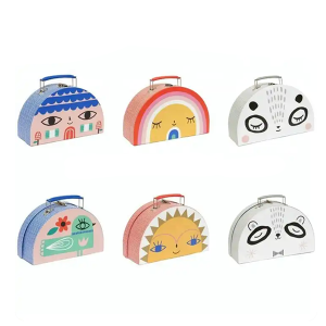 Popular Cardboard Paper Suitcase Handle Square Gift Best Boxes Flowers Packaging Suitcase Gift Box