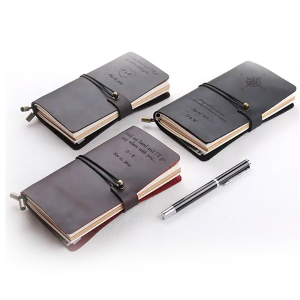 Personalized Gift Travel Diary Sketchbook Pocket Size Leather Refillable Pocket Journal Notebook