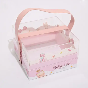 Children Cardboard Box gift acrylic flower Paper ribbon Wedding plastic acrylic gift box