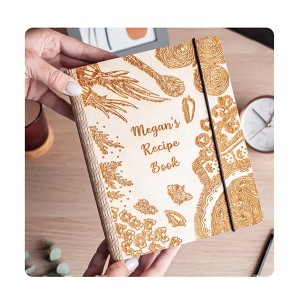 Personalized Recipe Book Cover Cook Wood Food Journal Blank Recipe Notebook For Kitchen