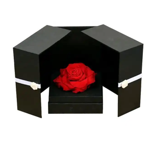 Black Shipping Cardboard Box Jewelry Packaging Customised square wedding bouquet showcase rose box Flower Box Luxury