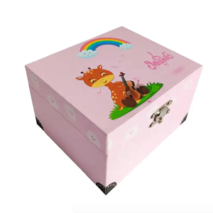 Custom size Princess Jewelry Boxesstorage ring jewellery girl little giraffe music box