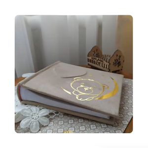 Custom Embossing Shapes Cover and Colorful Personalized Inner Pages with Golden Silver 6 Ring Clips Baby Photo Album Books
