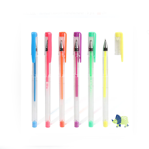 Custom Logo Pvc Bag Dinosaur 6 Multi Colored Water Brush Gel Ink Color Pens Set